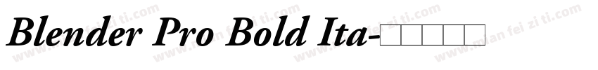 Blender Pro Bold Ita字体转换